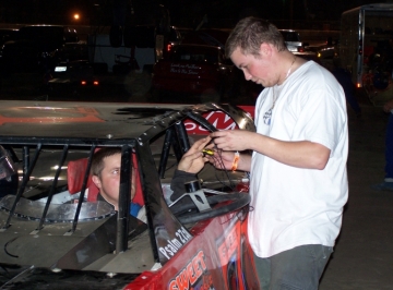 My brother Kevin, a tremendous help at the track